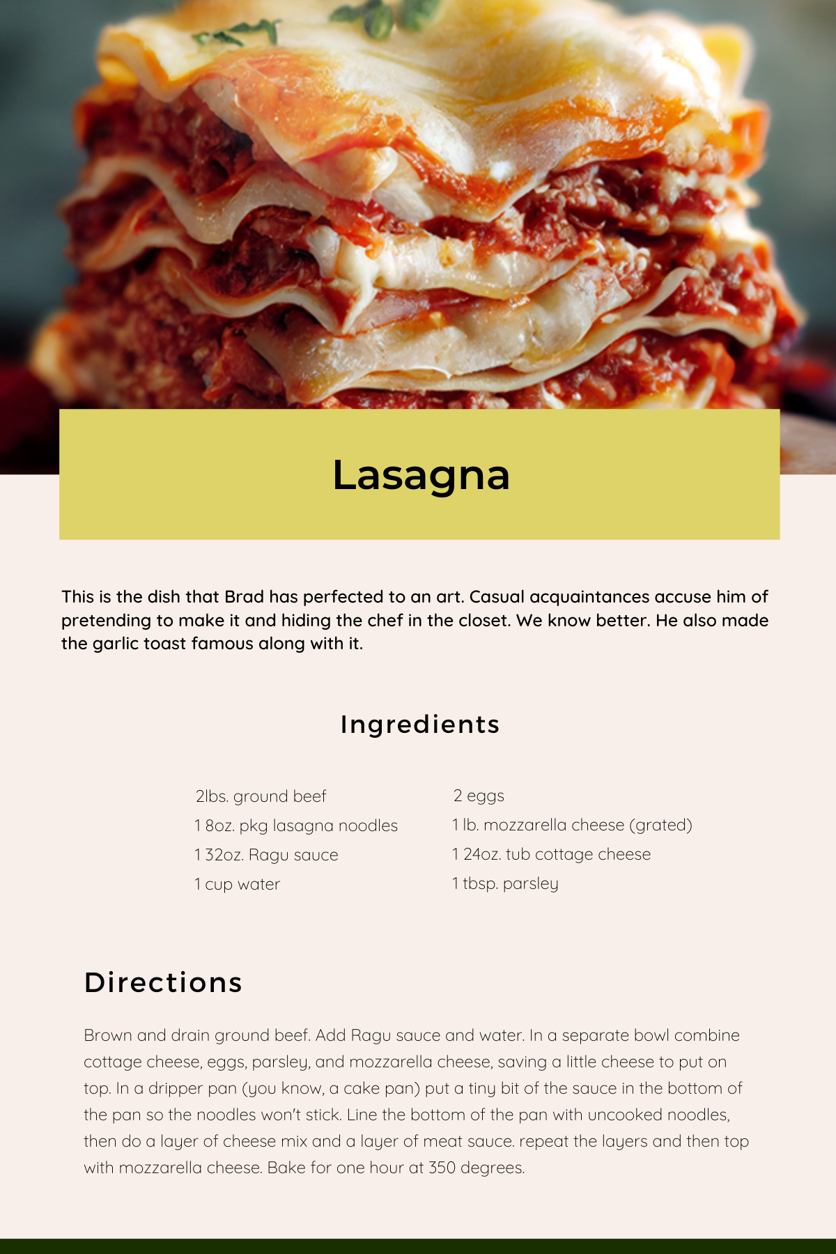 lasagna